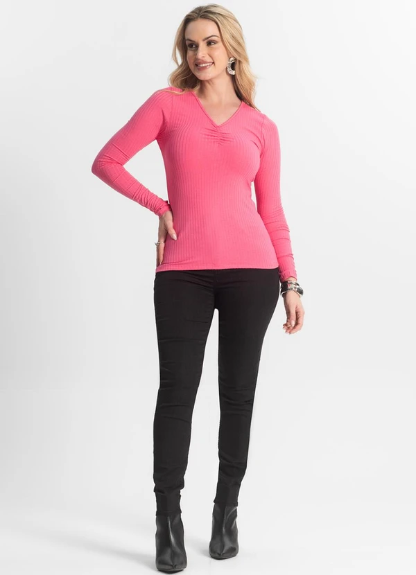 Select - Blusa Feminina Canelada Rosa 3