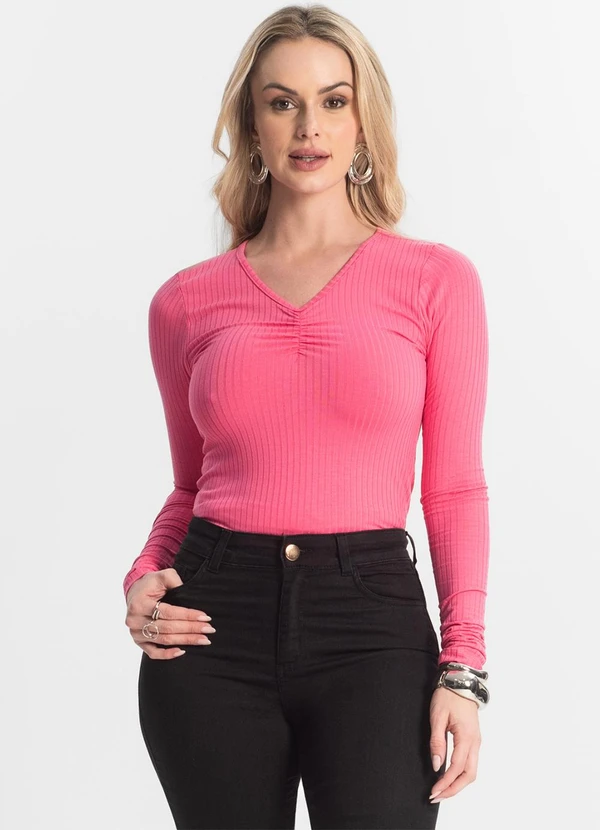 Select - Blusa Feminina Canelada Rosa 4