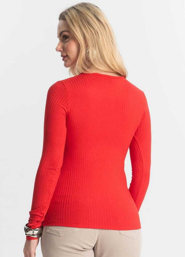 Select - Blusa Feminina Canelada Vermelho 2