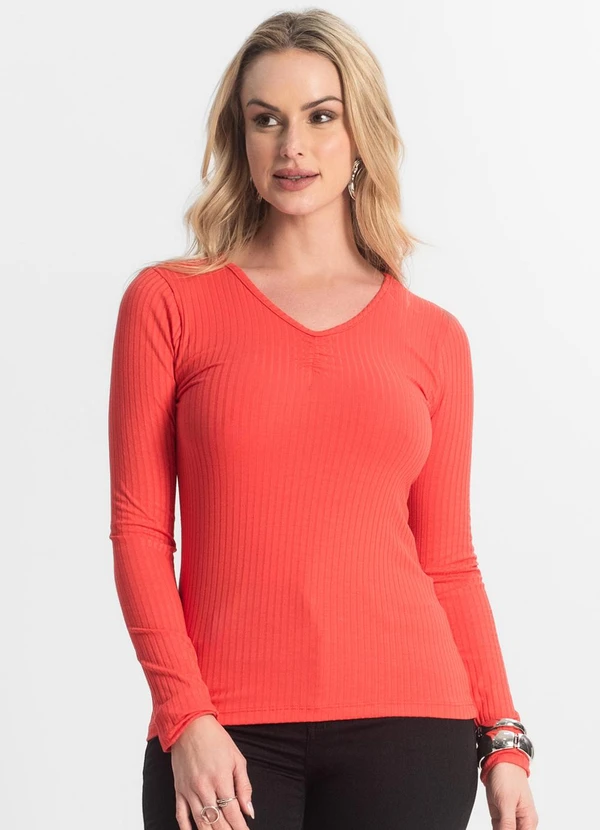 Select - Blusa Feminina Canelada Vermelho