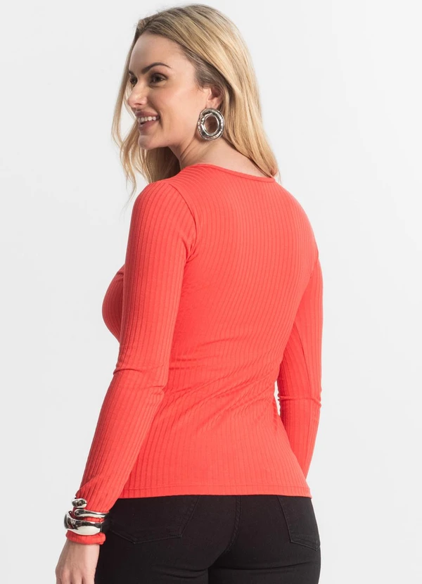 Select - Blusa Feminina Canelada Vermelho 2