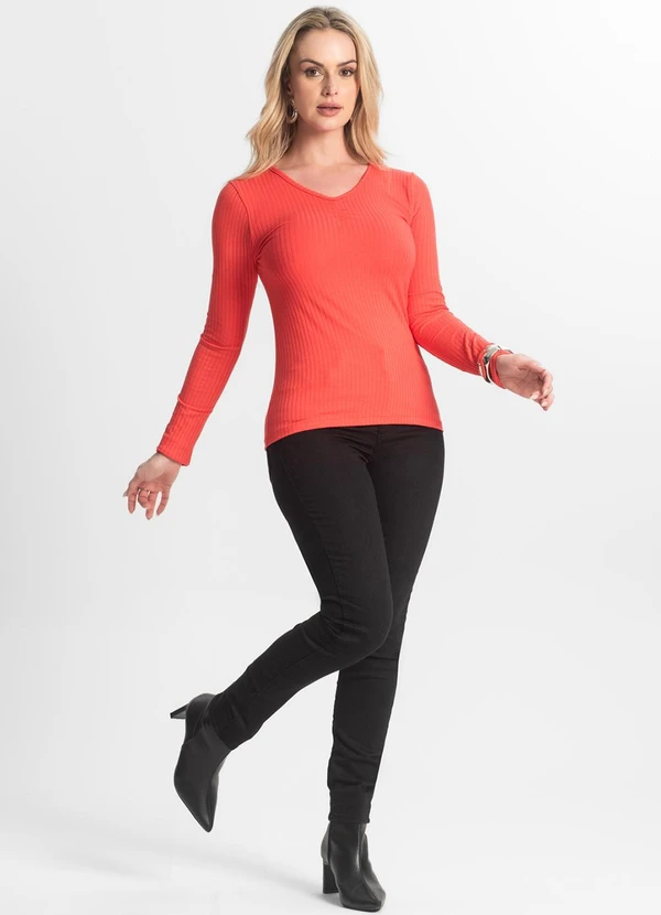 Select - Blusa Feminina Canelada Vermelho 3