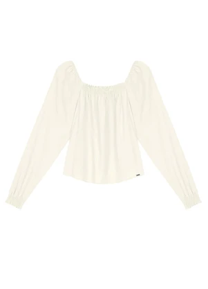 Marialícia - Blusa Feminina Ciganinha Manga Longa Bege - MARIALÍCIA