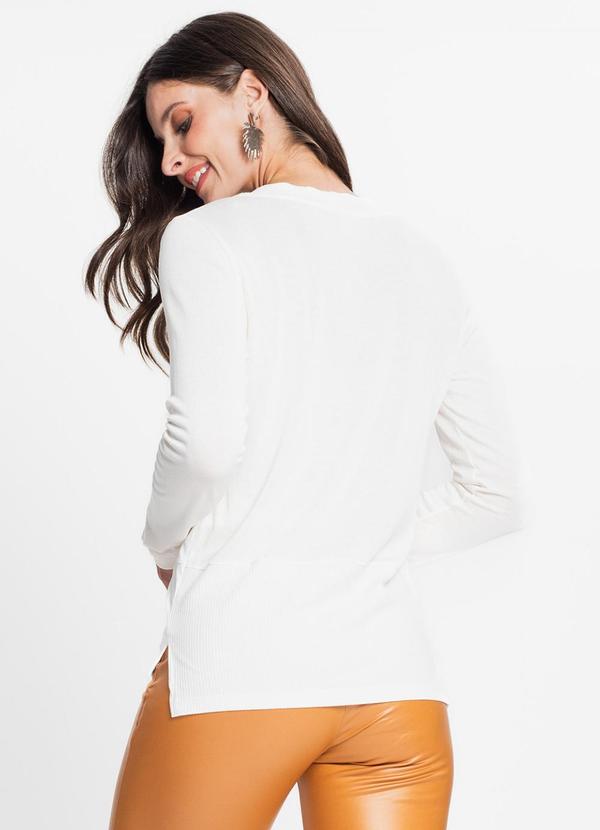 Rovitex - Blusa Feminina com Abertura Lateral Bege 2