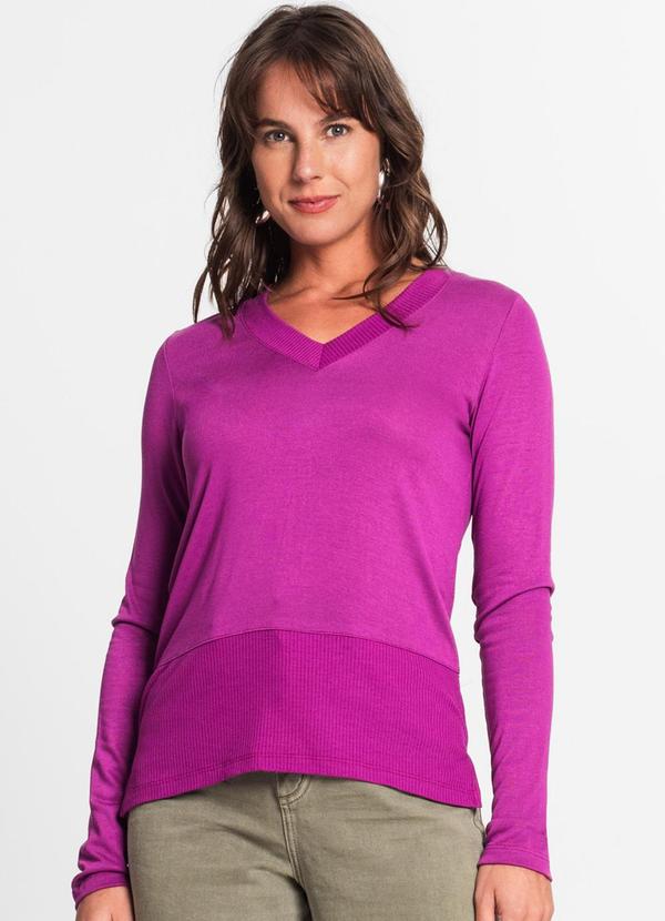 Rovitex - Blusa Feminina com Abertura Lateral Roxo