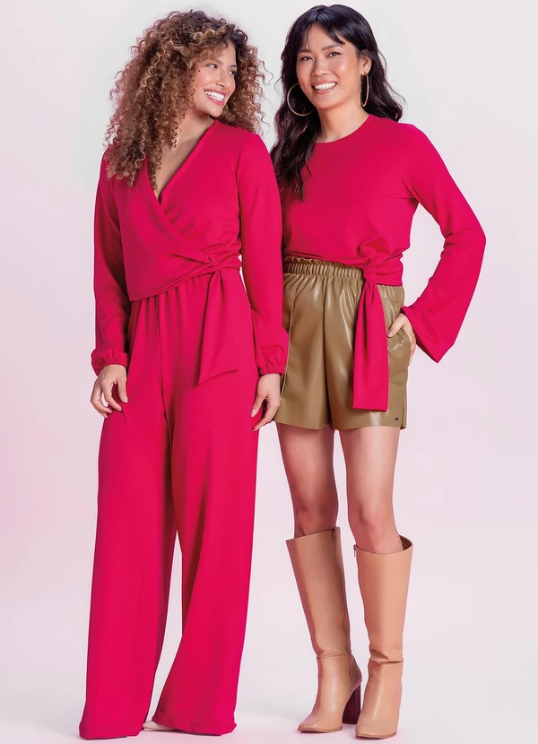 Marialícia - Blusa Feminina com Amarração Lateral Rosa 3