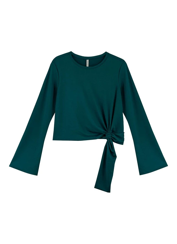 Marialícia - Blusa Feminina com Amarração Lateral Verde