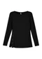 Marialícia - Blusa Feminina com Botões Canelada Marrom - variação: Preto