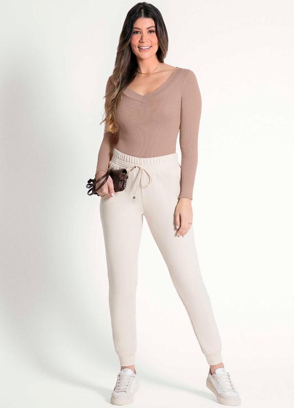 Habana - Blusa Feminina com Decote em V Marrom 2