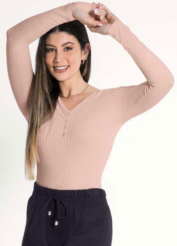 Habana - Blusa Feminina com Detalhe Franzido Rosa