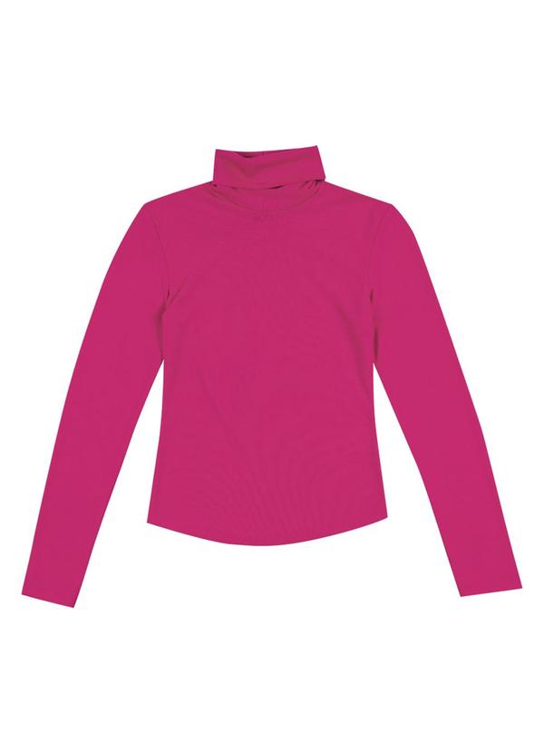 Habana - Blusa Feminina de Gola Alta e Manga Longa Rosa