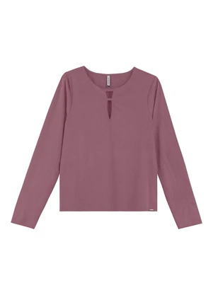Marialícia - Blusa Feminina de Suede Roxo - MARIALÍCIA