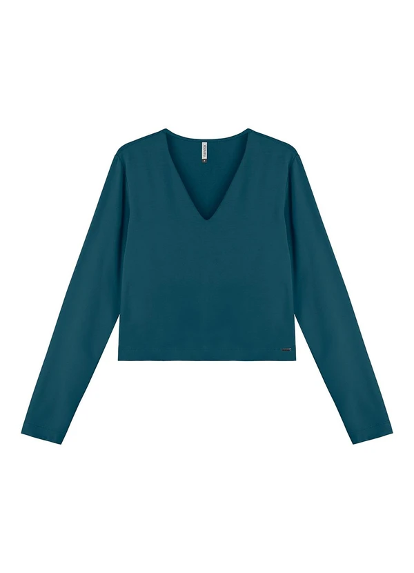 Marialícia - Blusa Feminina Decote V Verde