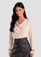 Dianna - Blusa Feminina Degagê em Malha de Viscose Marrom - variação: Bege