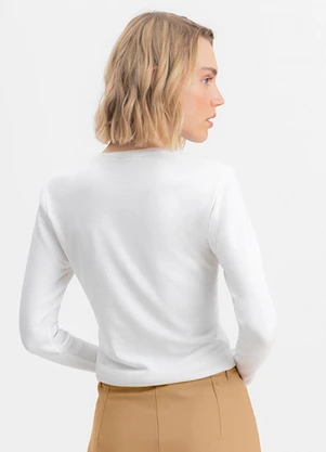 Essendi - Blusa Feminina em Malha Térmica Branco - ESSENDI