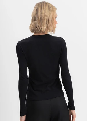 Essendi - Blusa Feminina em Malha Térmica Preto - ESSENDI