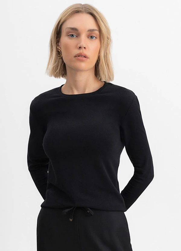 Essendi - Blusa Feminina em Malha Térmica Preto