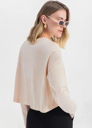 Essendi - Blusa Feminina em Meia Malha Bege - ESSENDI