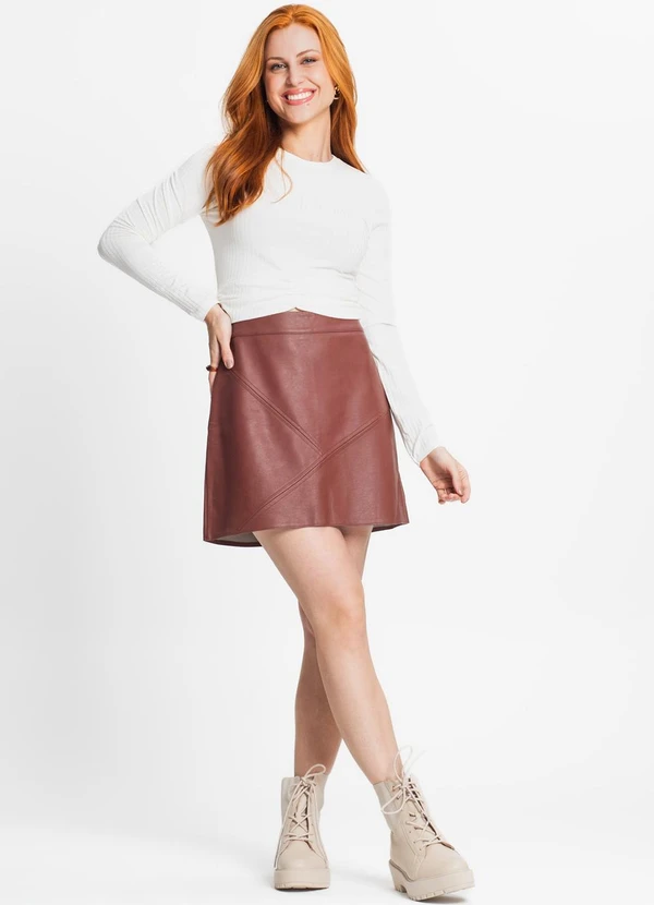 Rovitex - Blusa Feminina em Ribana Canelada Bege 3