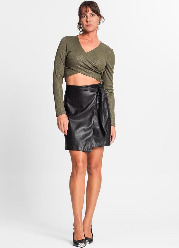 Rovitex - Blusa Feminina em Ribana Canelada Lurex Verde 3