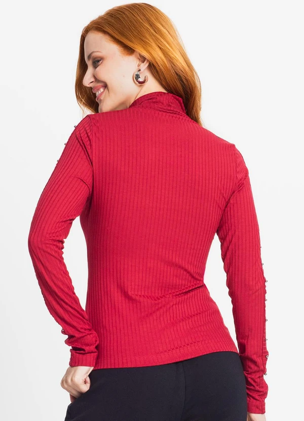 Rovitex - Blusa Feminina em Ribana Canelada Vermelho 2