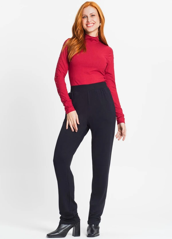 Rovitex - Blusa Feminina em Ribana Canelada Vermelho 3