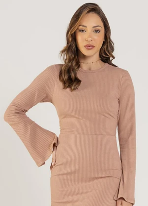 Just Basic - Blusa Feminina em Ribana Marrom - JUST BASIC