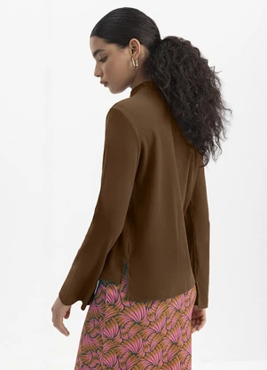 Essendi - Blusa Feminina em Ribana Marrom - ESSENDI