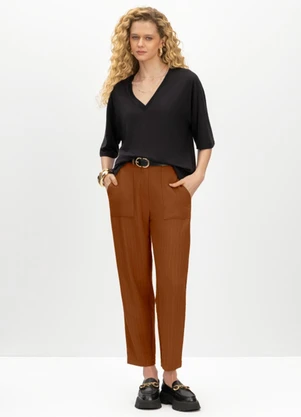 Essendi - Blusa Feminina em Ribana Preto - ESSENDI