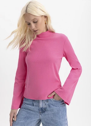 Essendi - Blusa Feminina em Ribana Rosa - ESSENDI