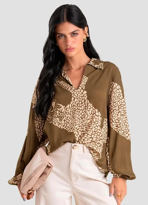 Infinita Cor - Blusa Feminina em Tecido de Viscose Verde - INFINITA COR