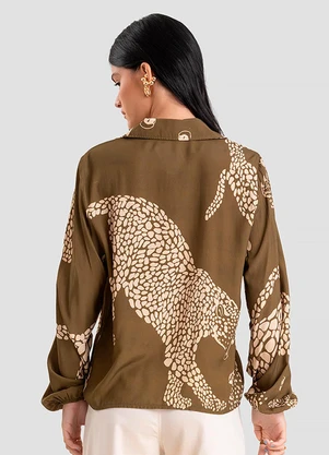 Infinita Cor - Blusa Feminina em Tecido de Viscose Verde - INFINITA COR