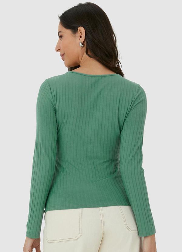 Malwee - Blusa Feminina em Viscose Canelada Verde 2