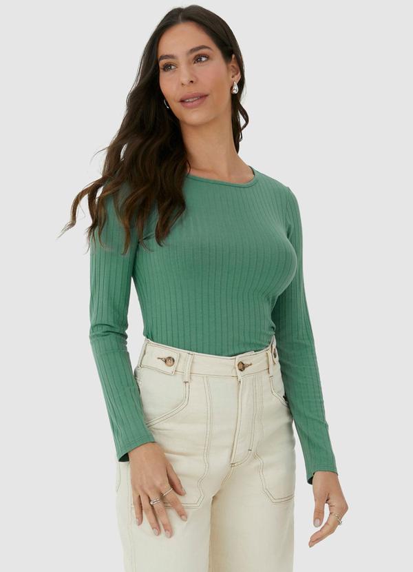 Malwee - Blusa Feminina em Viscose Canelada Verde 4