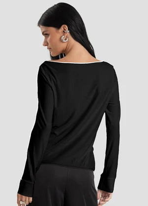 Dianna - Blusa Feminina em Viscose Creponada Preto - DIANNA