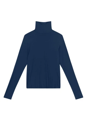 Essendi - Blusa Feminina em Viscose Gola Alta Azul - ESSENDI