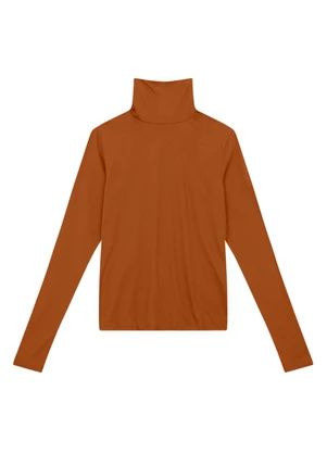 Essendi - Blusa Feminina em Viscose Gola Alta Marrom - ESSENDI