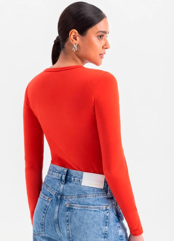Essendi - Blusa Feminina Essencial em Algodão  Laranja