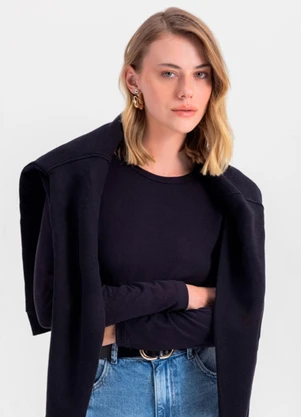 Essendi - Blusa Feminina Essencial em Algodão  Preto - ESSENDI