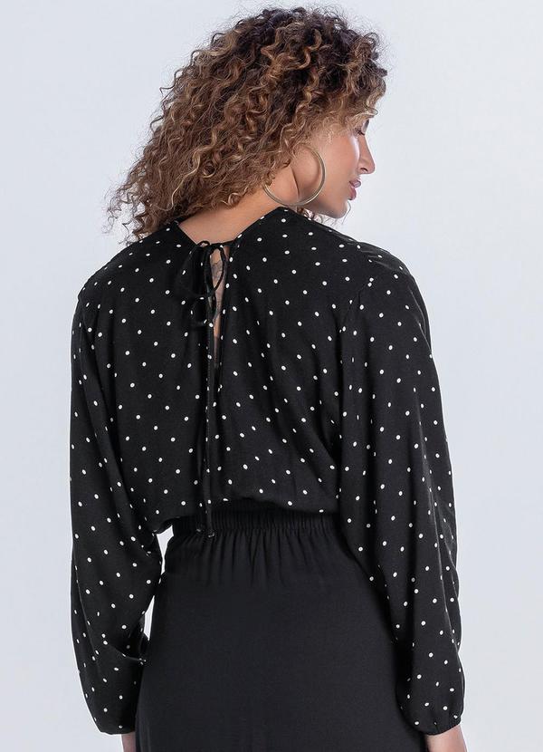 Marialícia - Blusa Feminina Estampa de Poá Preto 2