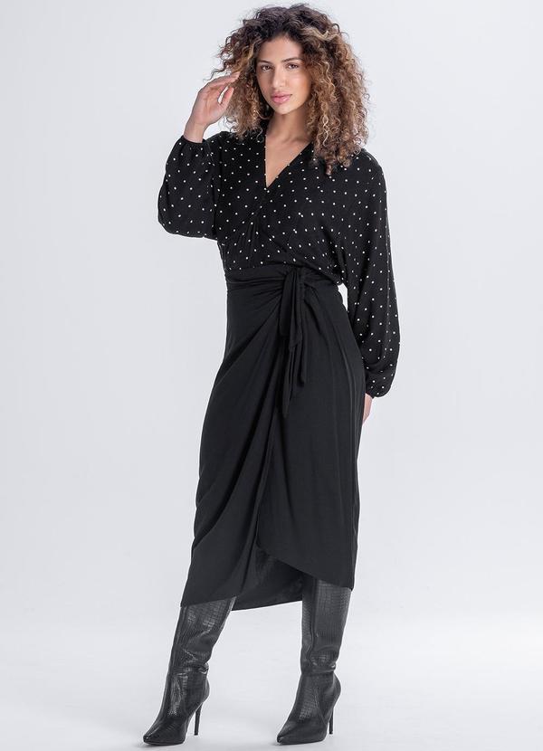 Marialícia - Blusa Feminina Estampa de Poá Preto 3