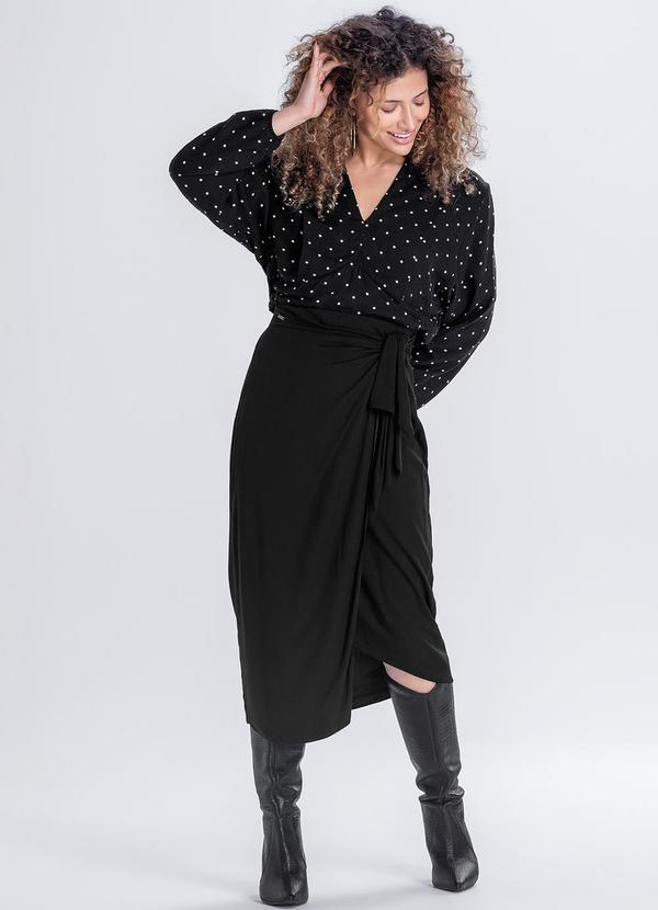 Marialícia - Blusa Feminina Estampa de Poá Preto 5