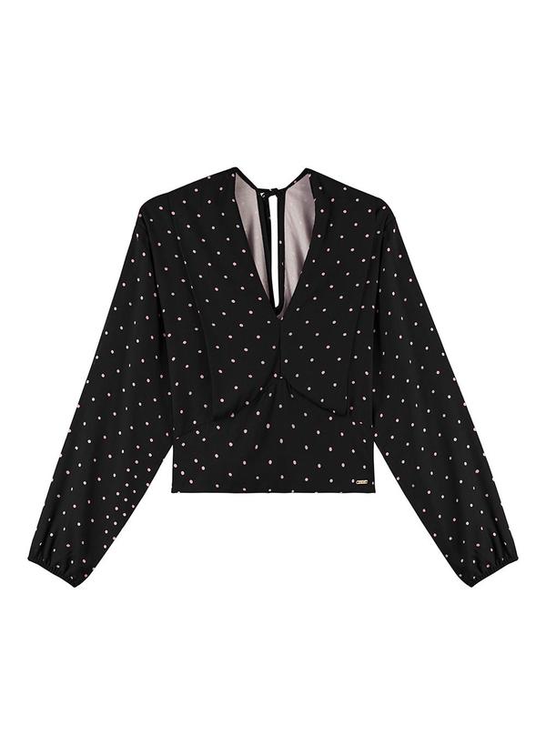 Marialícia - Blusa Feminina Estampa de Poá Preto 6
