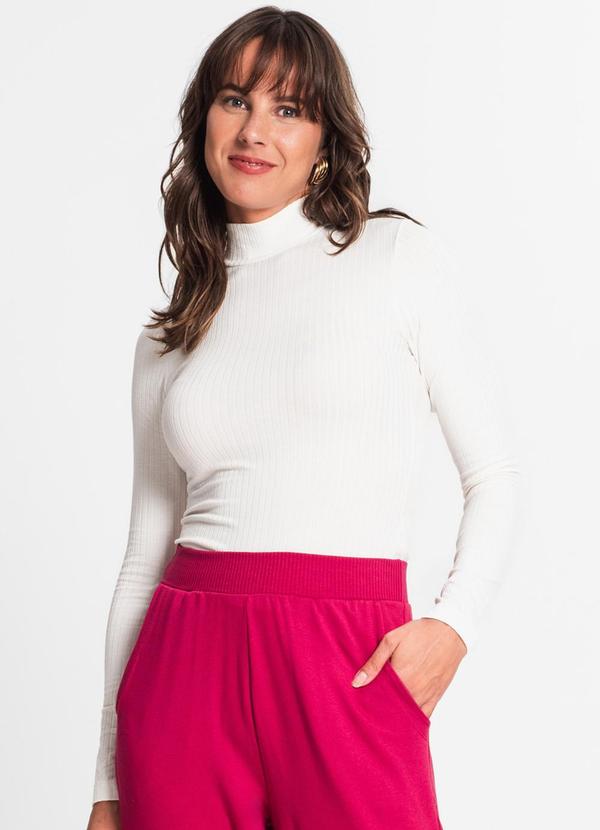 Rovitex - Blusa Feminina Gola Alta Bege