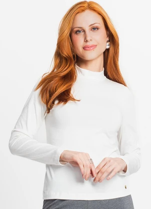 Rovitex - Blusa Feminina Gola Alta Bege - ROVITEX