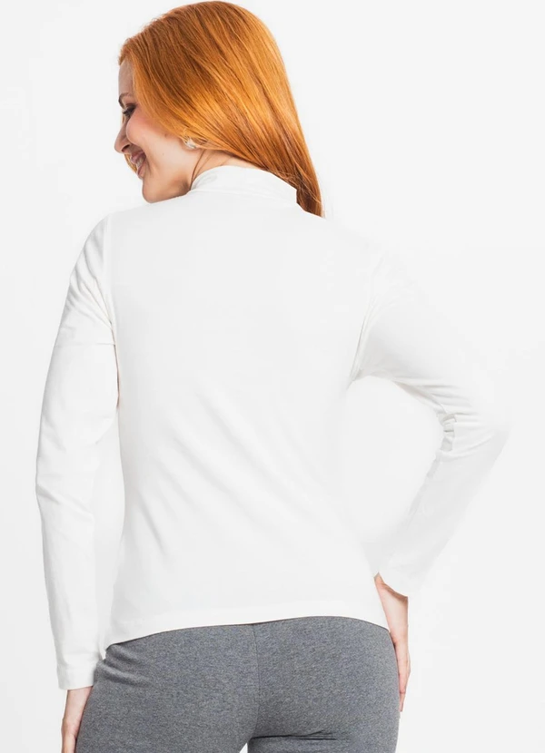 Rovitex - Blusa Feminina Gola Alta Bege 2