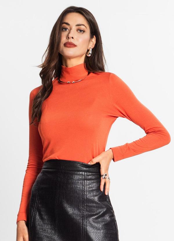 Endless - Blusa Feminina Gola Alta Laranja