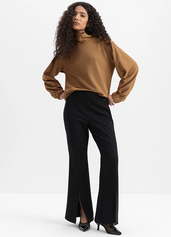 Essendi - Blusa Feminina Gola Alta Marrom 3