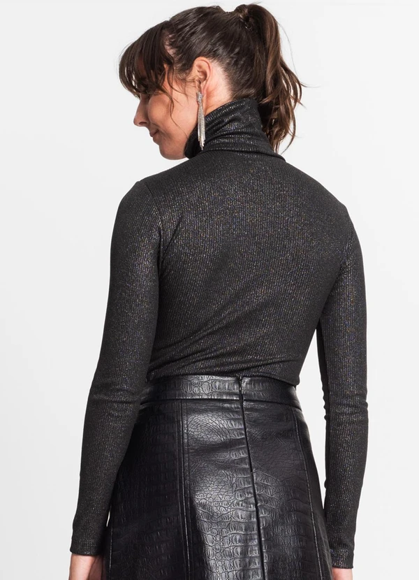 Rovitex - Blusa Feminina Gola Alta Preto 2