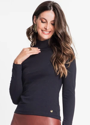 Rovitex - Blusa Feminina Gola Alta Preto - ROVITEX